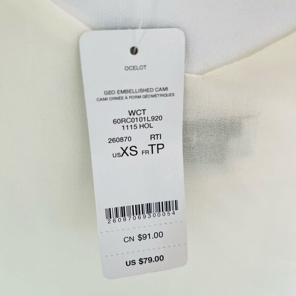 New with tags Bebe Geo Embellished Cami, Ocelot size XS - Picture 8 of 9